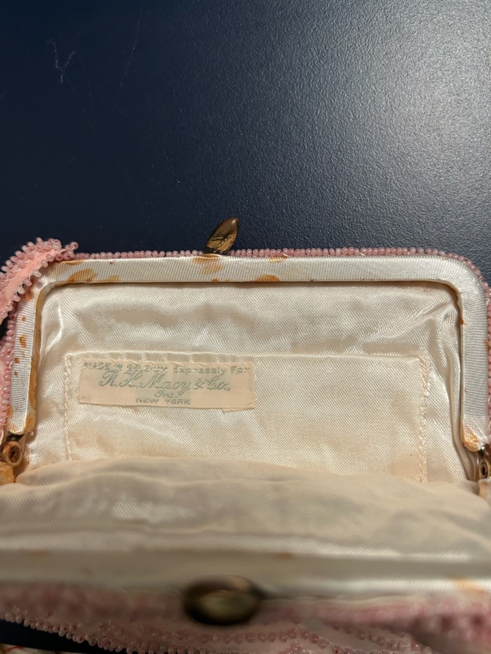 Vintage Delicate Pink Beaded Evening Clutch - Picture 2 of 4